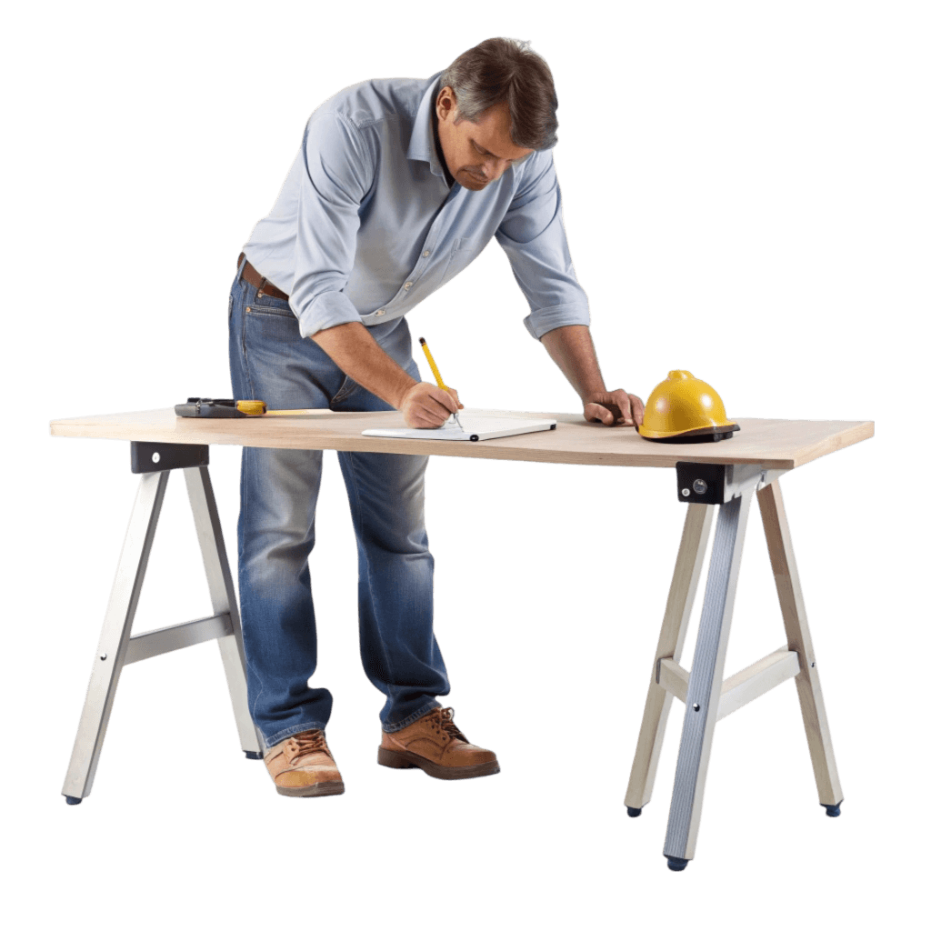 Contractor examining home improvement options with an expert