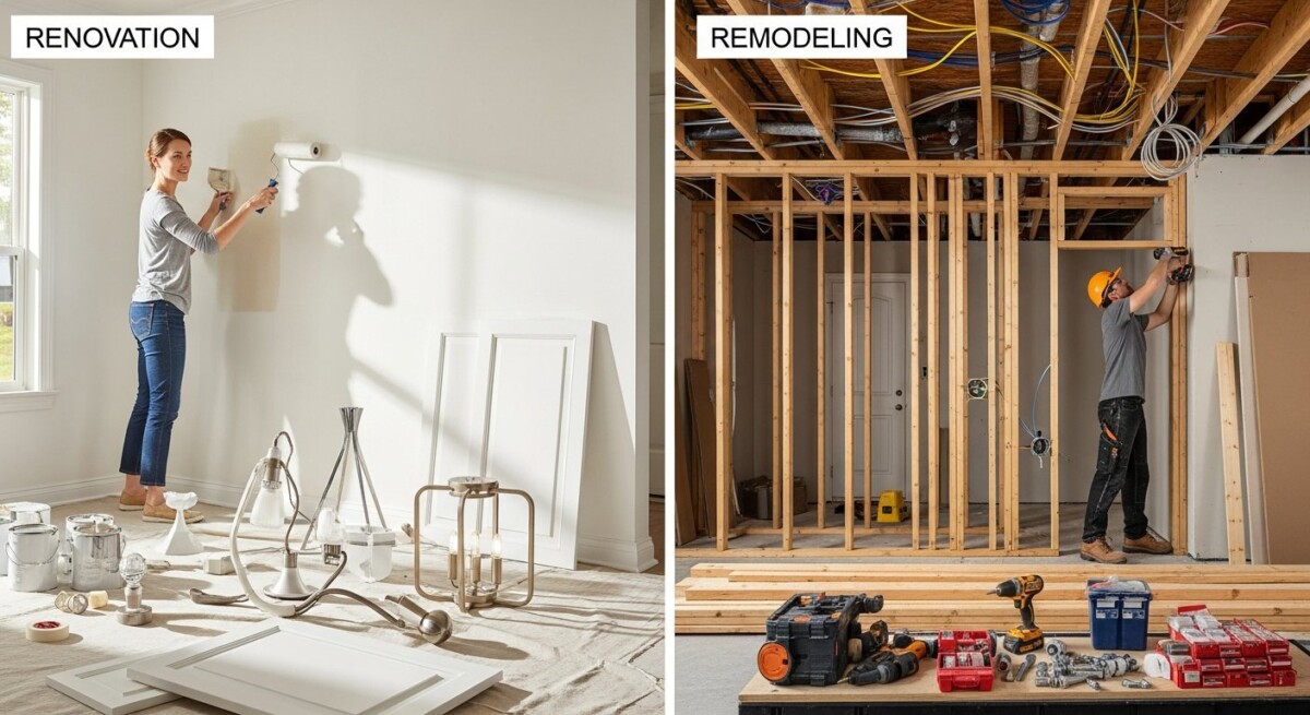 renovation vs remodeling comparison